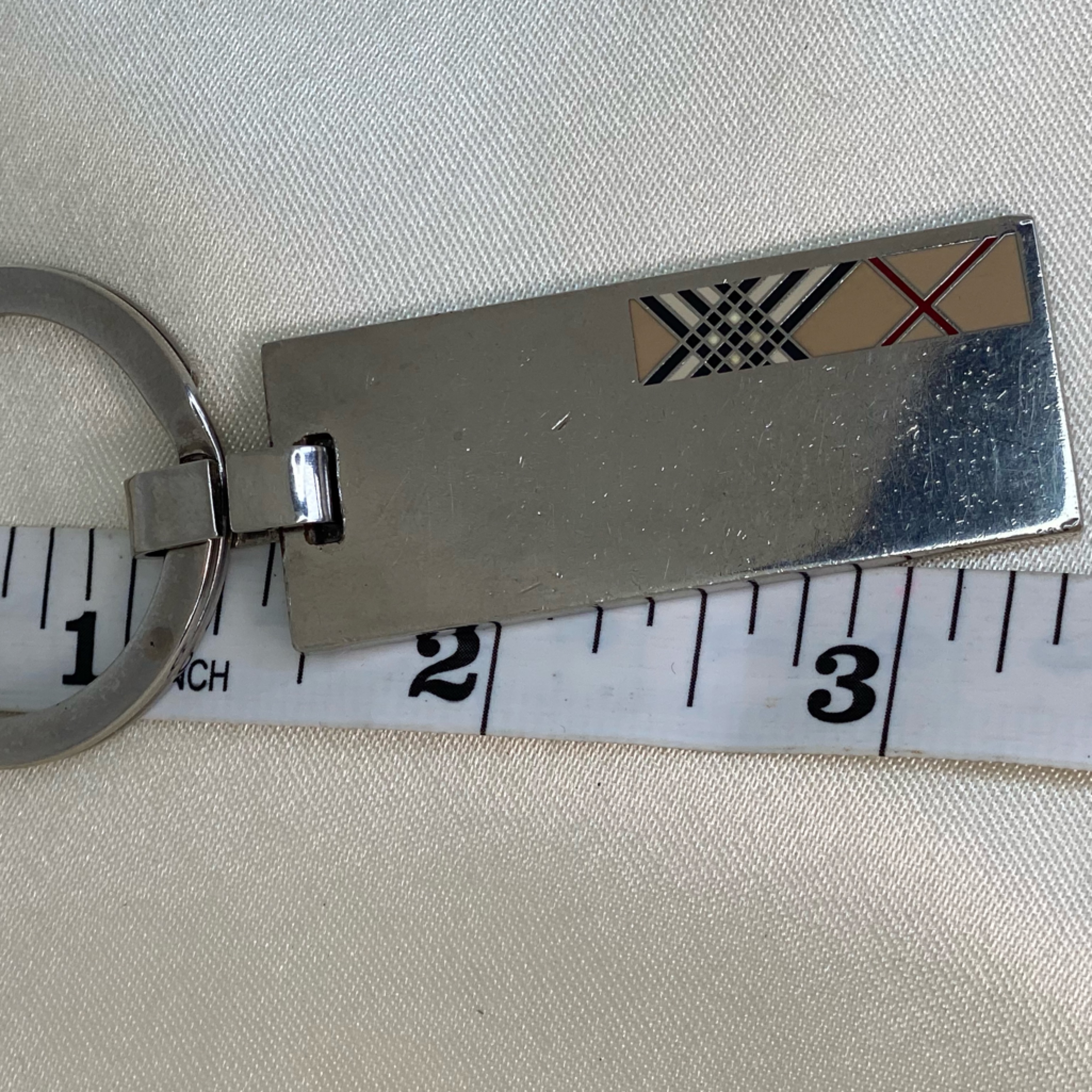 Mens Burberry Nova Check Key Fobsharppendant (2”X.75”)/Total Length 3”Item